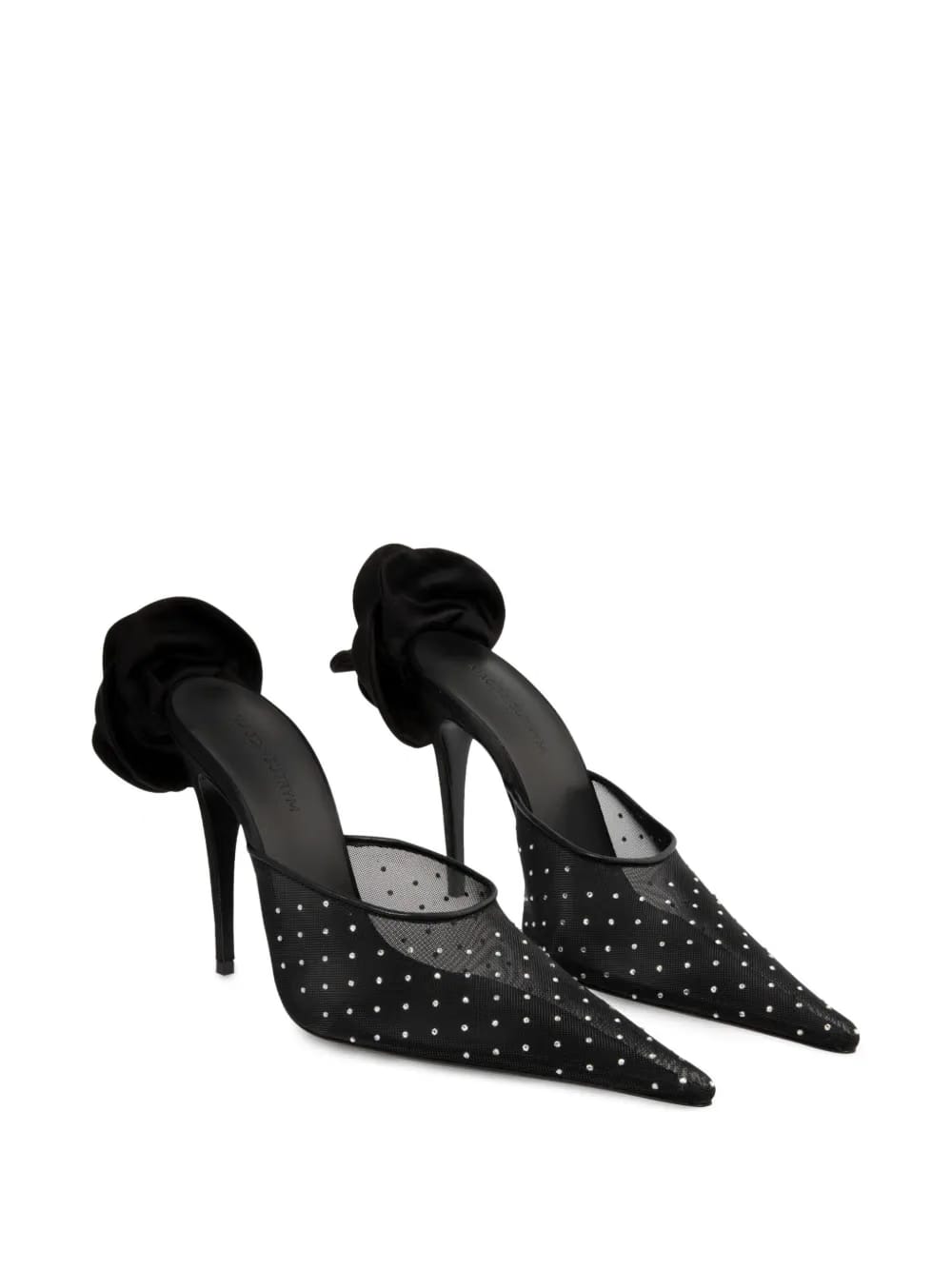 110mm flower-detail pointed mules