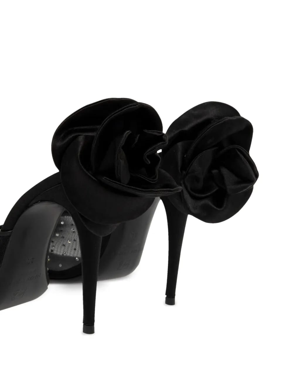 110mm flower-detail pointed mules