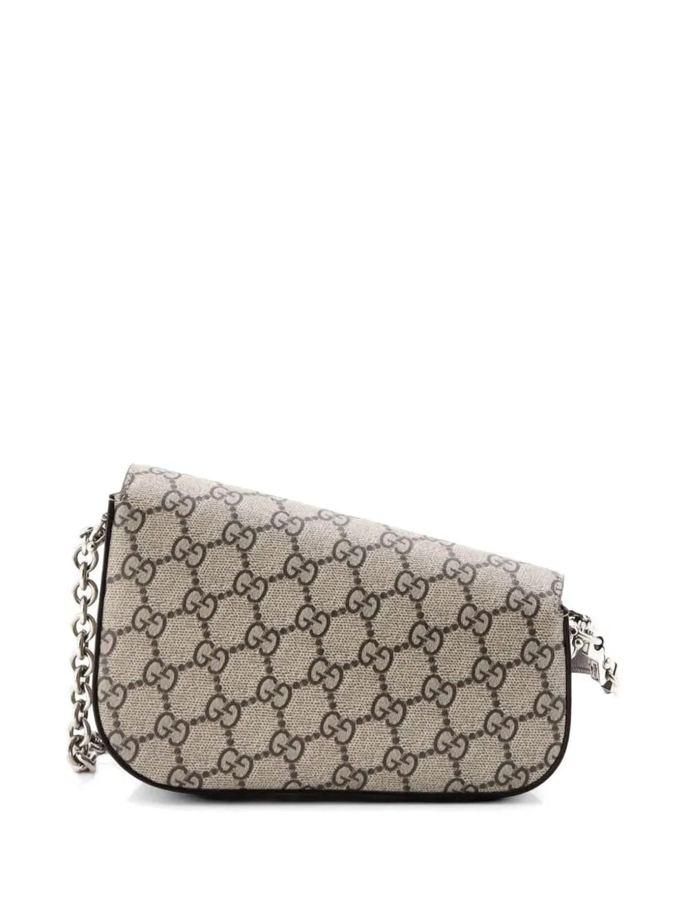 Horsebit 1955 Asymmetric GG Coated Canvas Mini shoulder bag