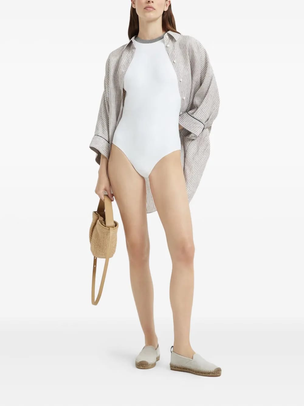 Monili-detail swimsuit
