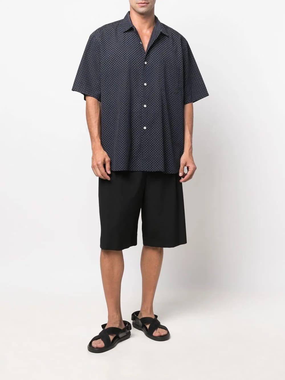 1990s polka dot short-sleeved shirt