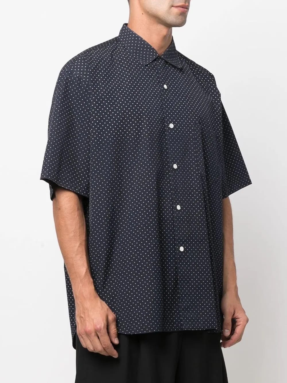 1990s polka dot short-sleeved shirt