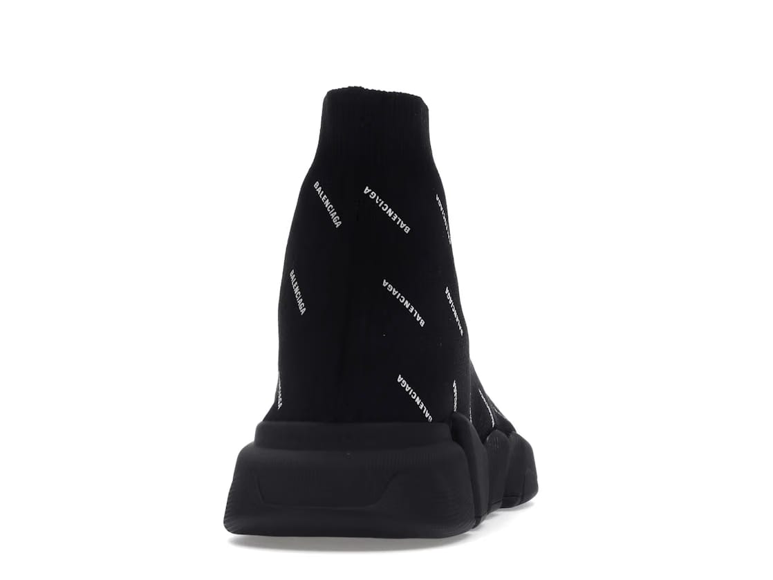Balenciaga Speed Trainer 2.0 All Over Logo Black White