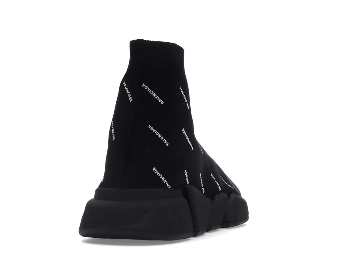 Balenciaga Speed Trainer 2.0 All Over Logo Black White
