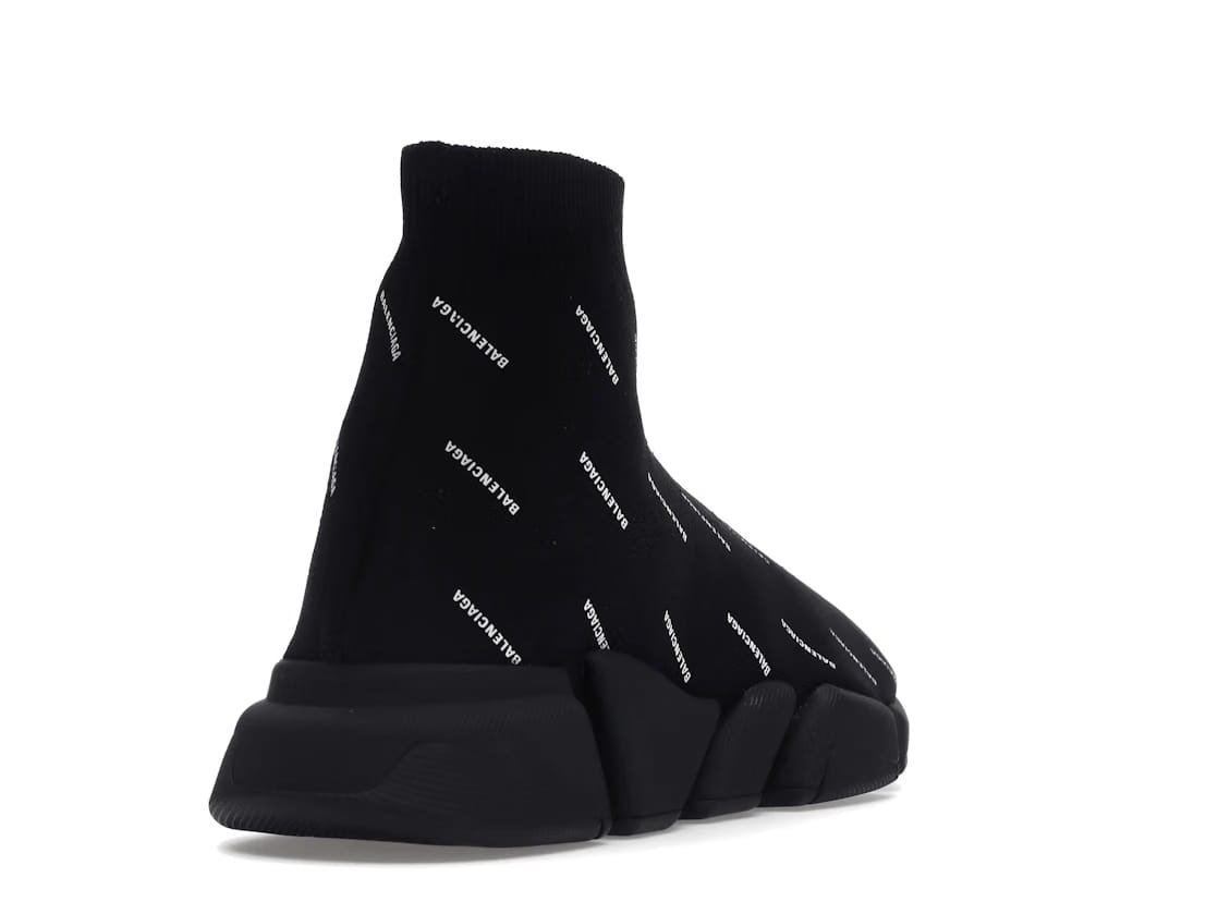 Balenciaga Speed Trainer 2.0 All Over Logo Black White