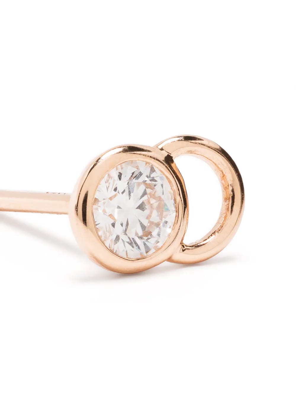 18kt recycled rose gold CO mono laboratory-grown diamond stud earring
