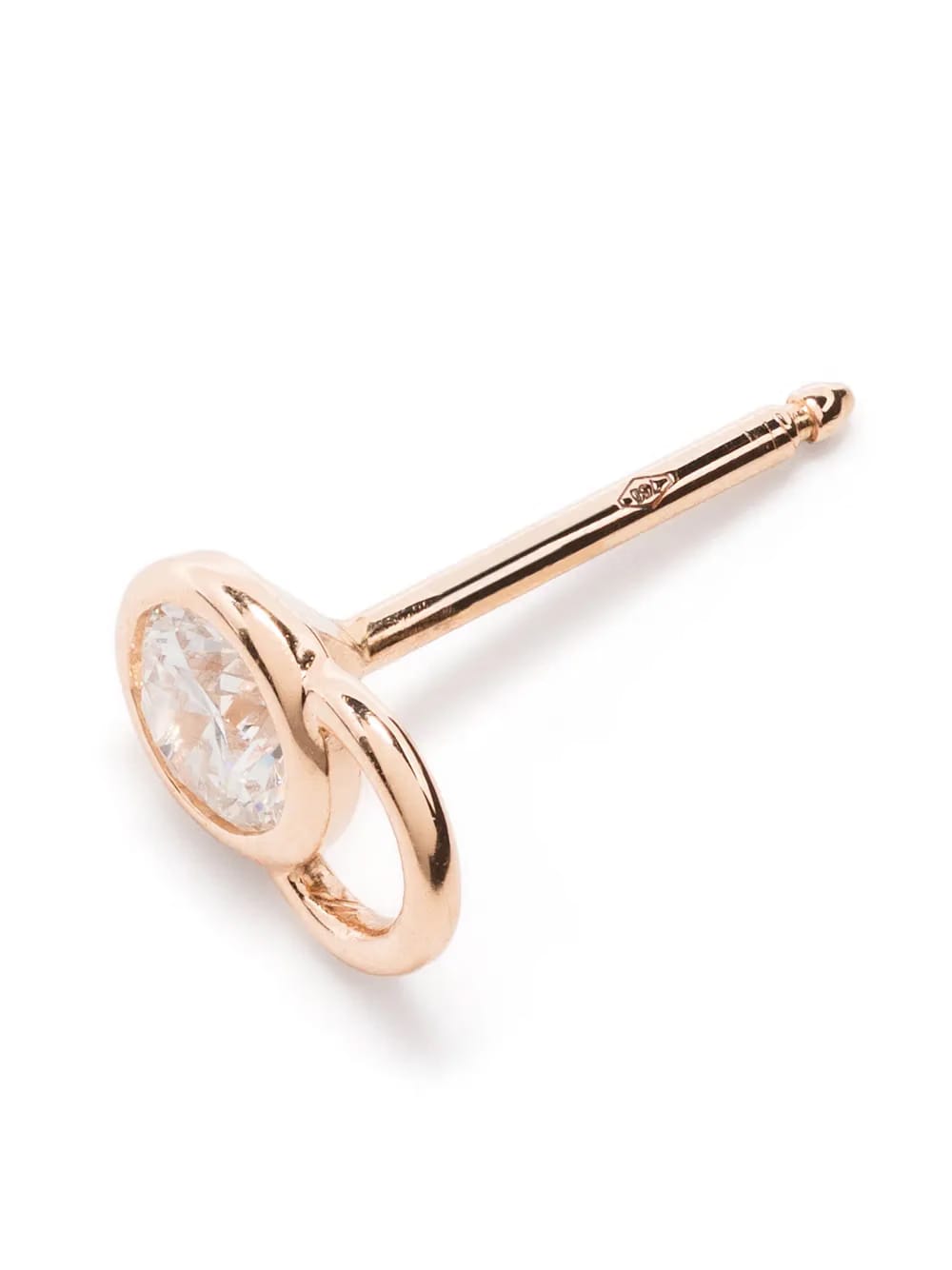 18kt recycled rose gold CO mono laboratory-grown diamond stud earring