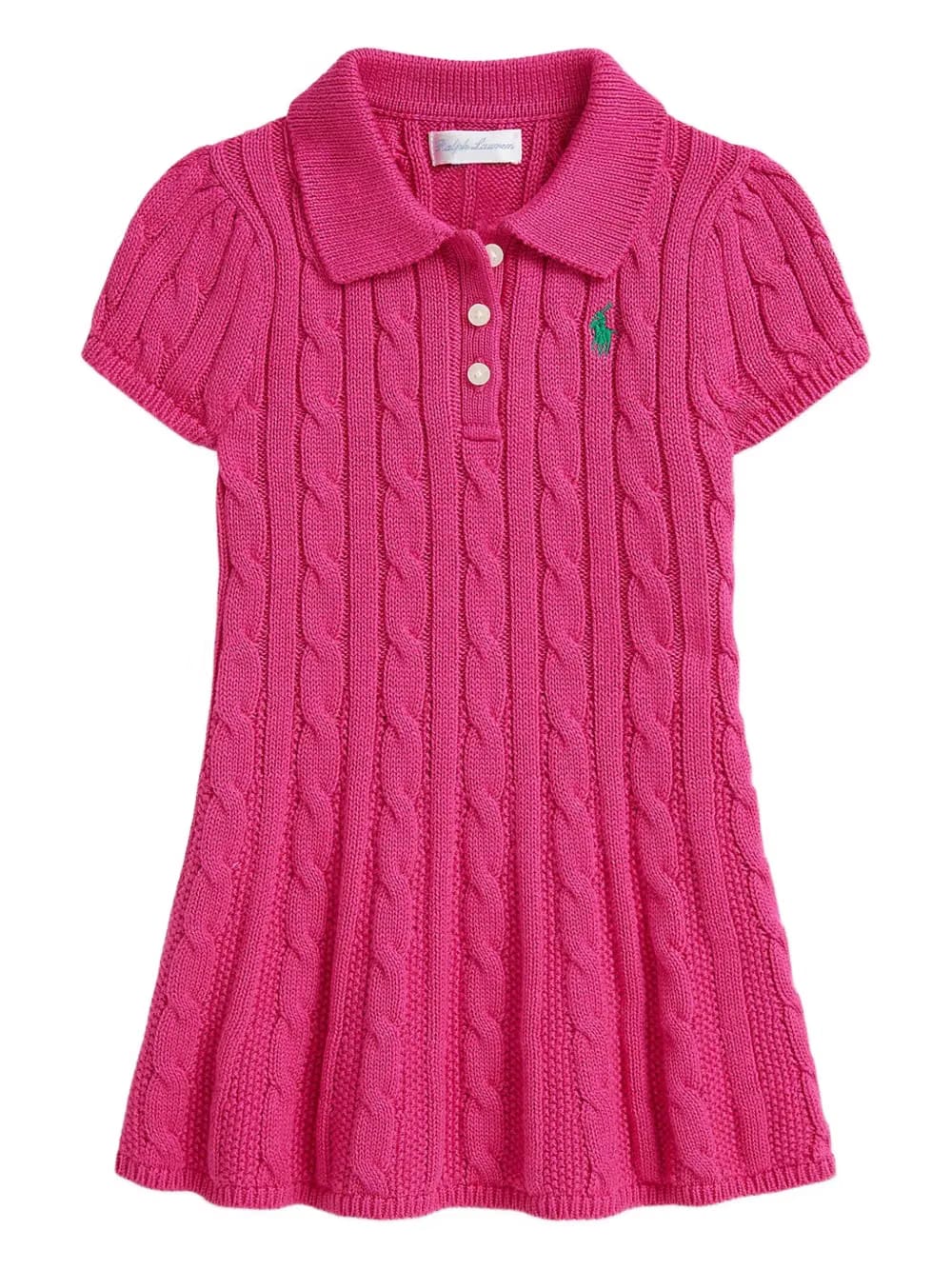 cable-knit polo-collar dress