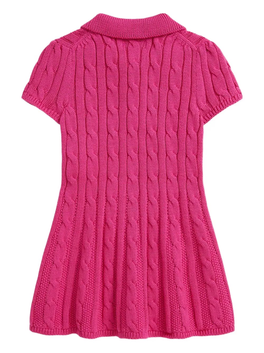 cable-knit polo-collar dress