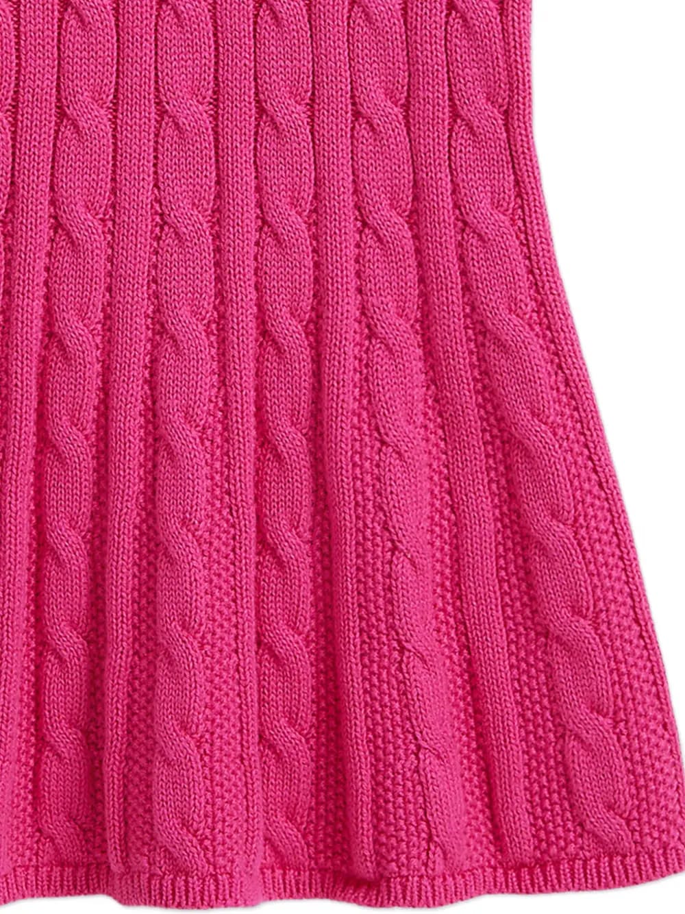 cable-knit polo-collar dress