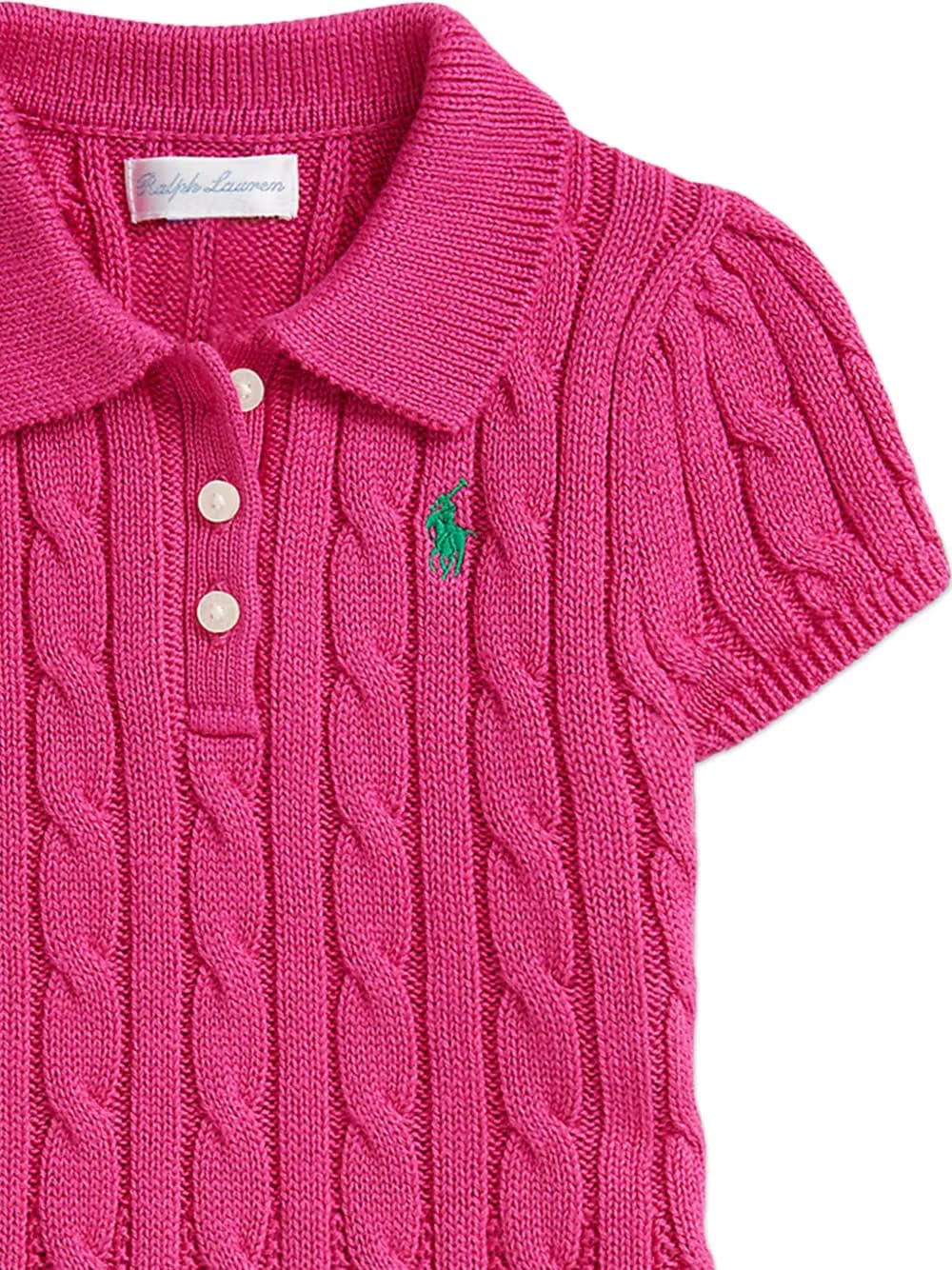cable-knit polo-collar dress