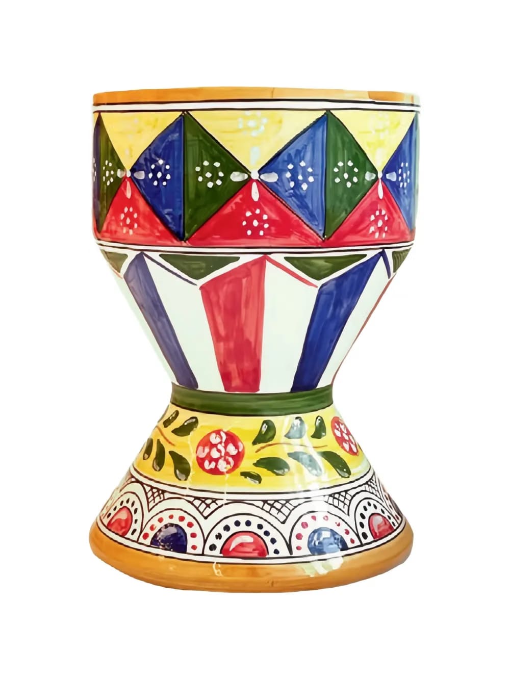 geometric-pattern outdoor vase