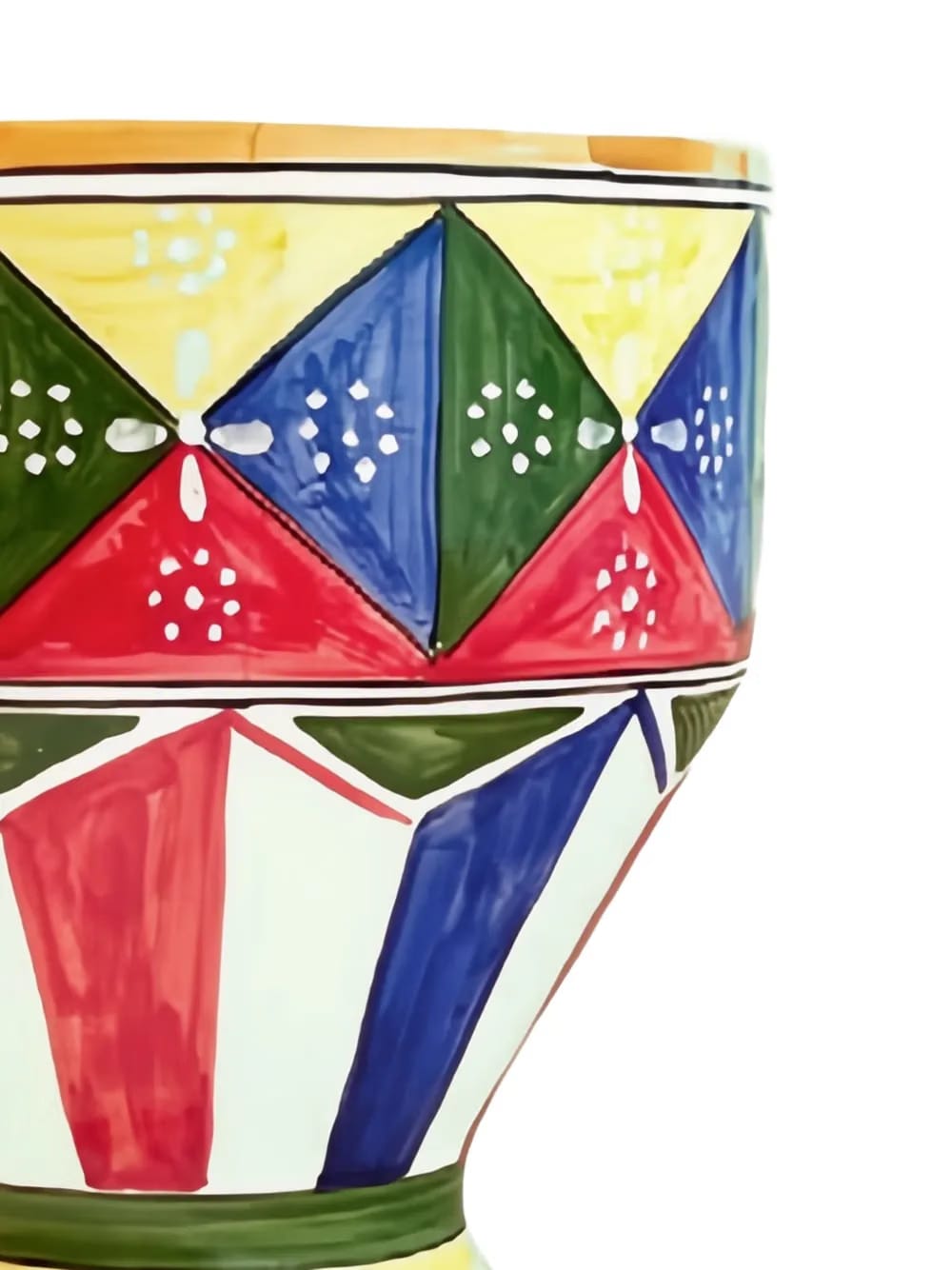 geometric-pattern outdoor vase