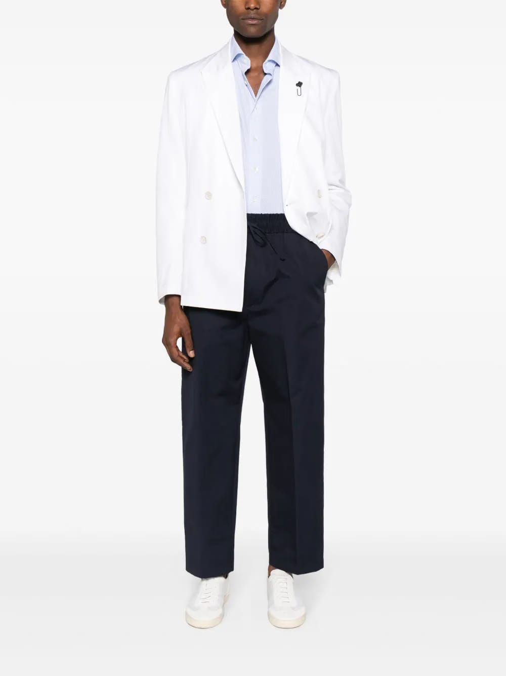 polka dot cutaway-collar shirt