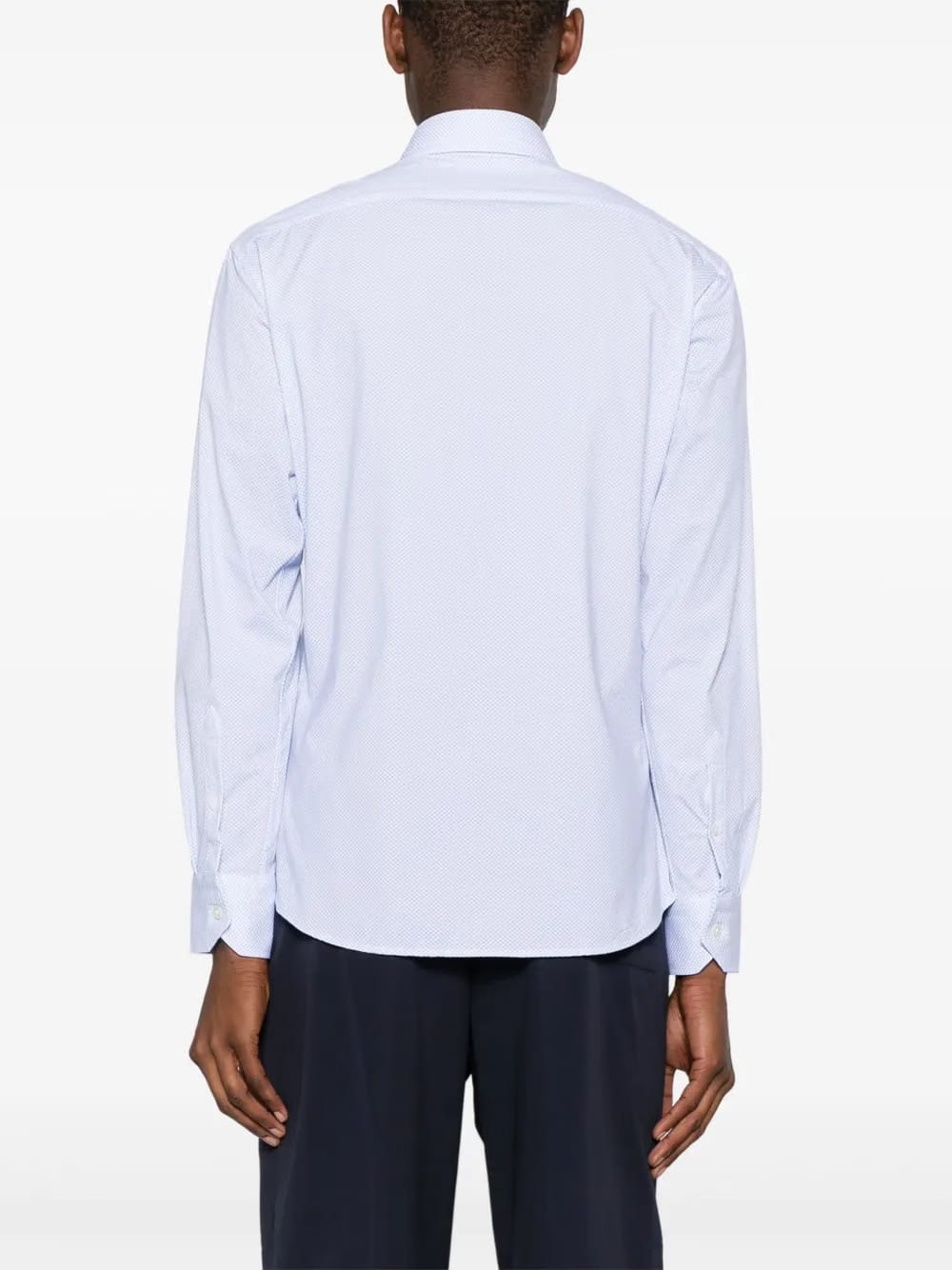 polka dot cutaway-collar shirt