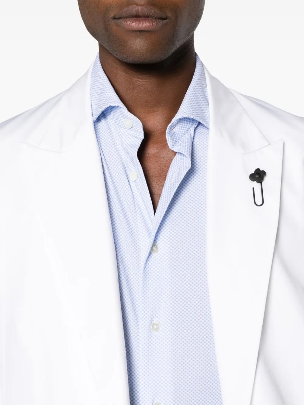 polka dot cutaway-collar shirt