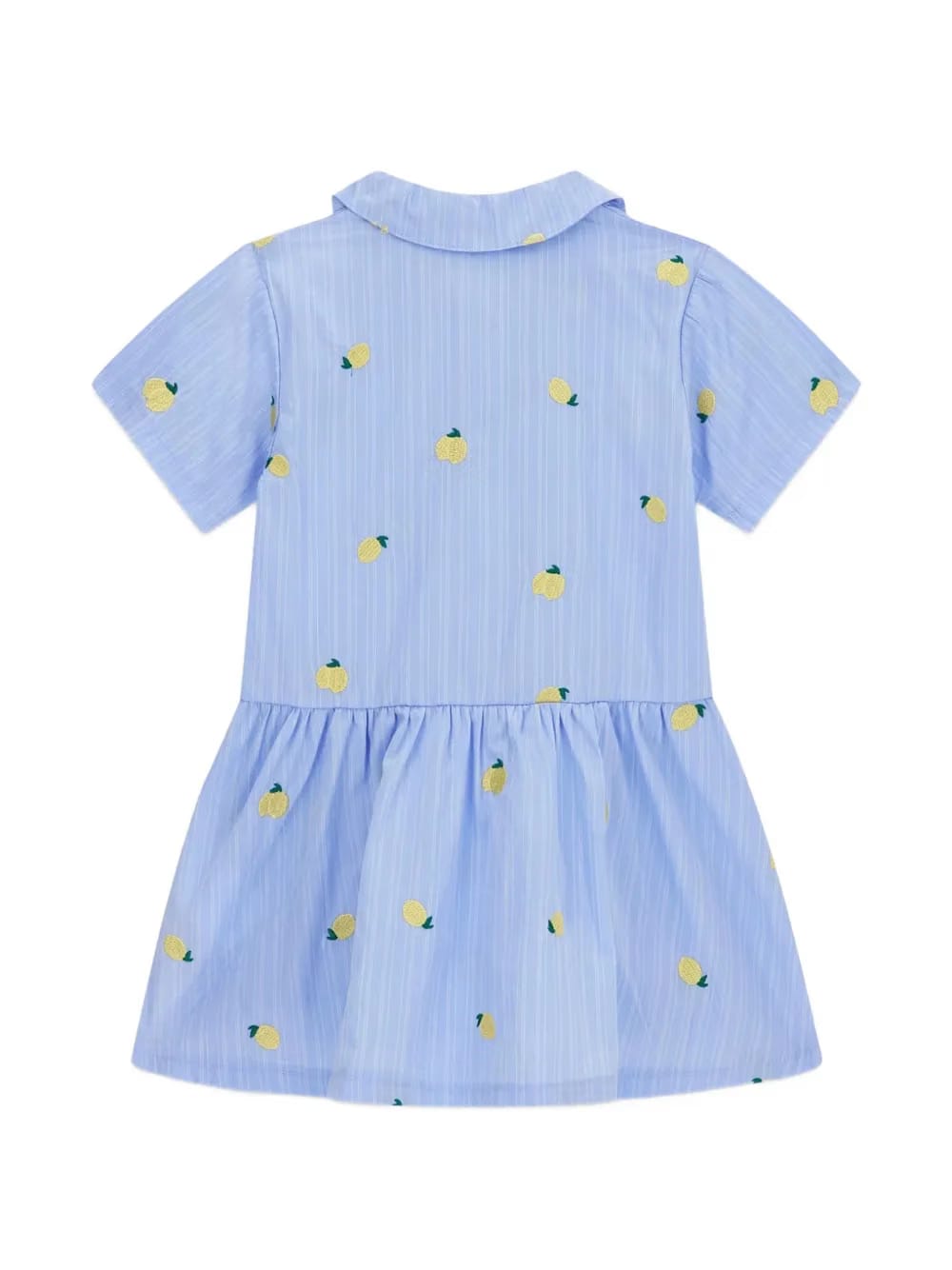 striped lemon-embroidered dress