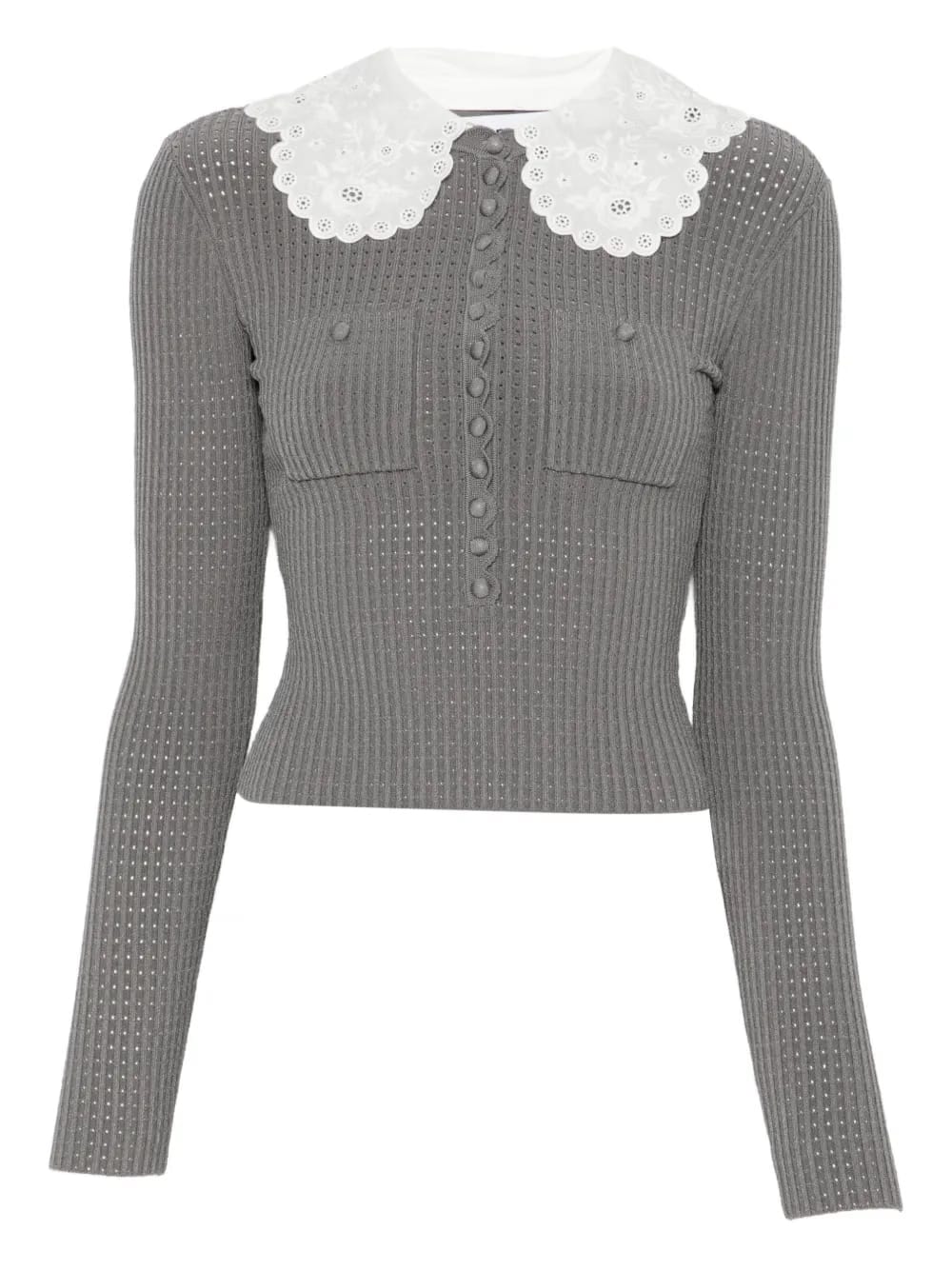 contrasting-collar top