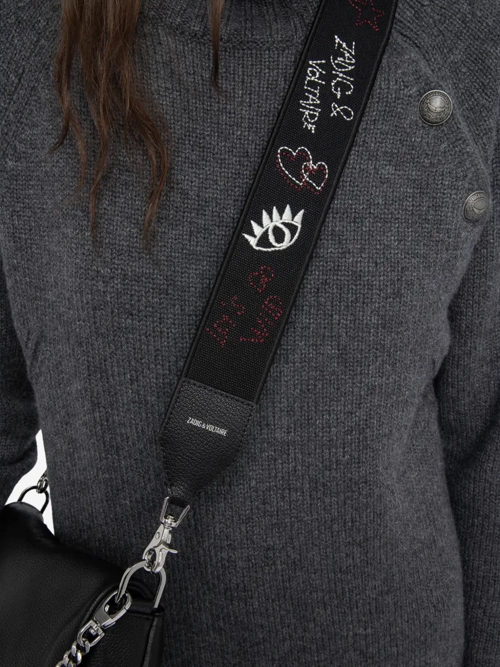 embroidered-details bag strap