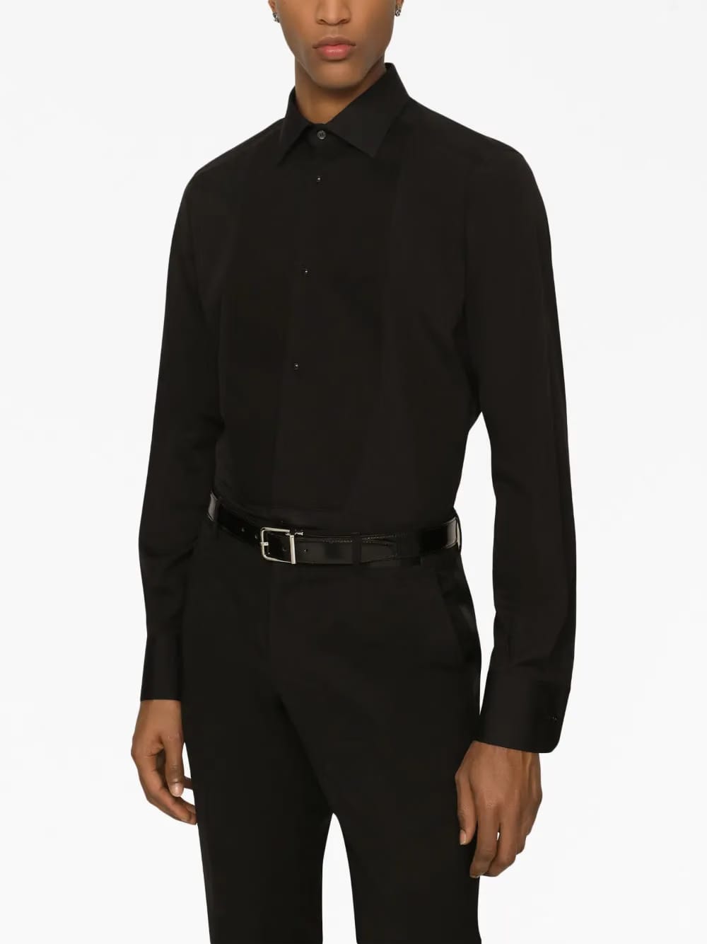 Gold-fit cotton tuxedo shirt