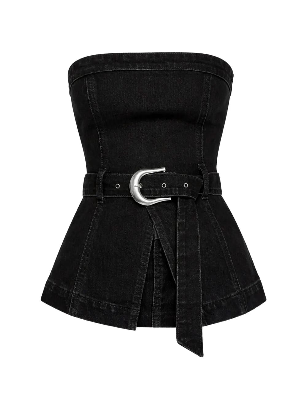 Collins belted denim top