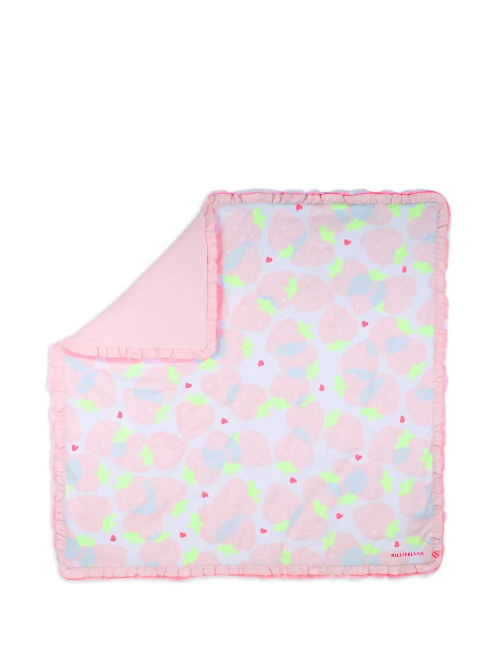 strawberry-print ruffled blanket
