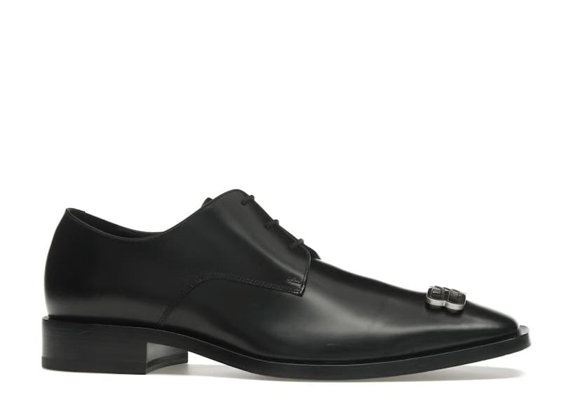 Balenciaga Rim Derby Shoes Black Leather