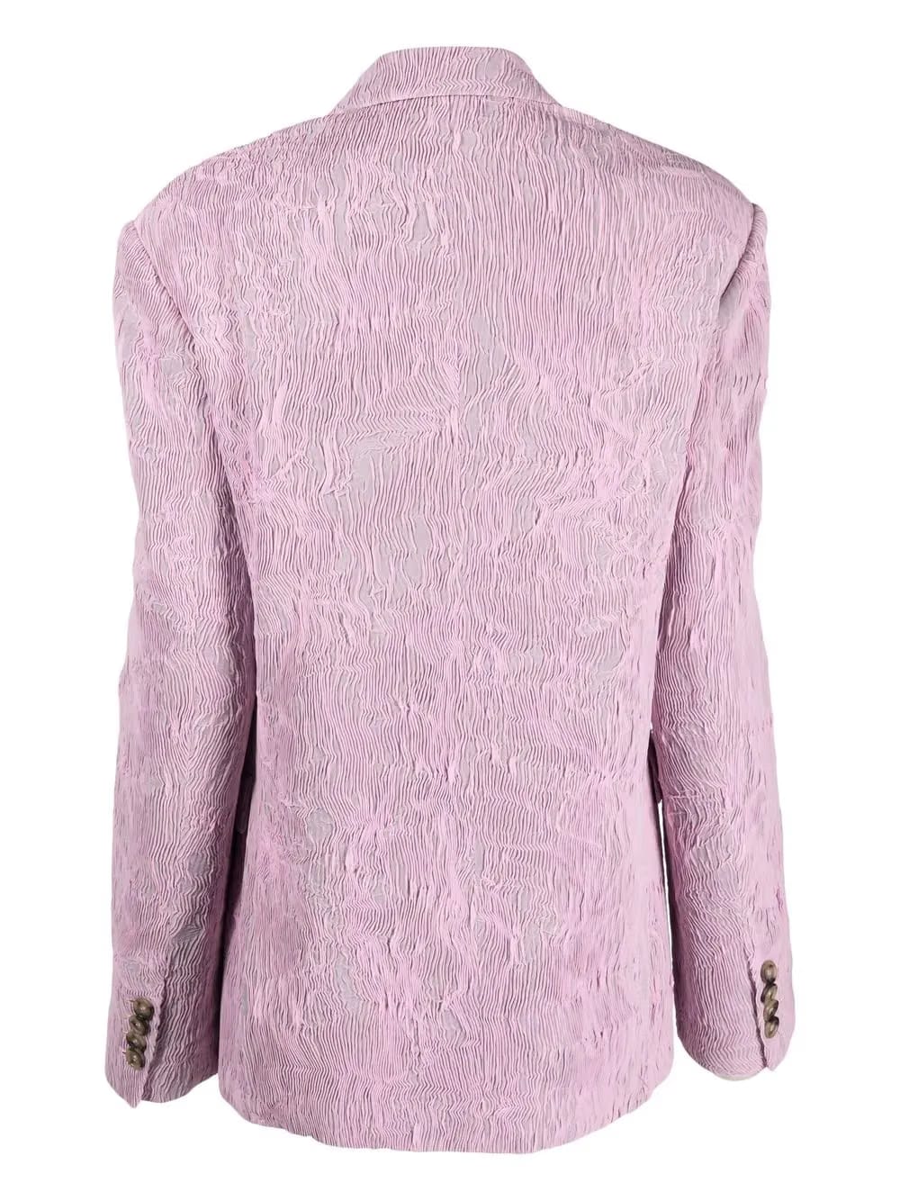 crinkled double-breasted fastening blazer