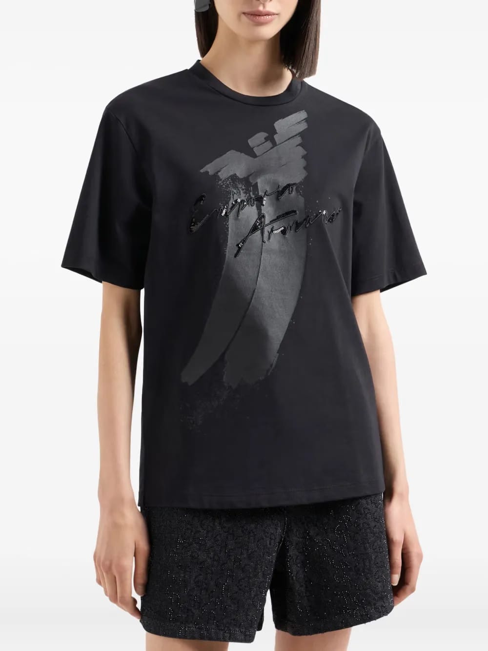 eagle-logo sequin-embellished T-Shirt
