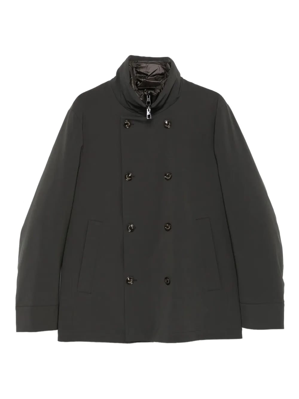 double-breasted zip-front jacket