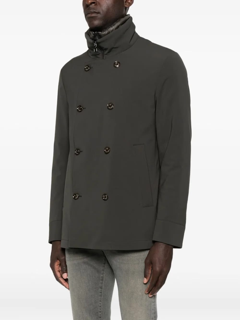 double-breasted zip-front jacket