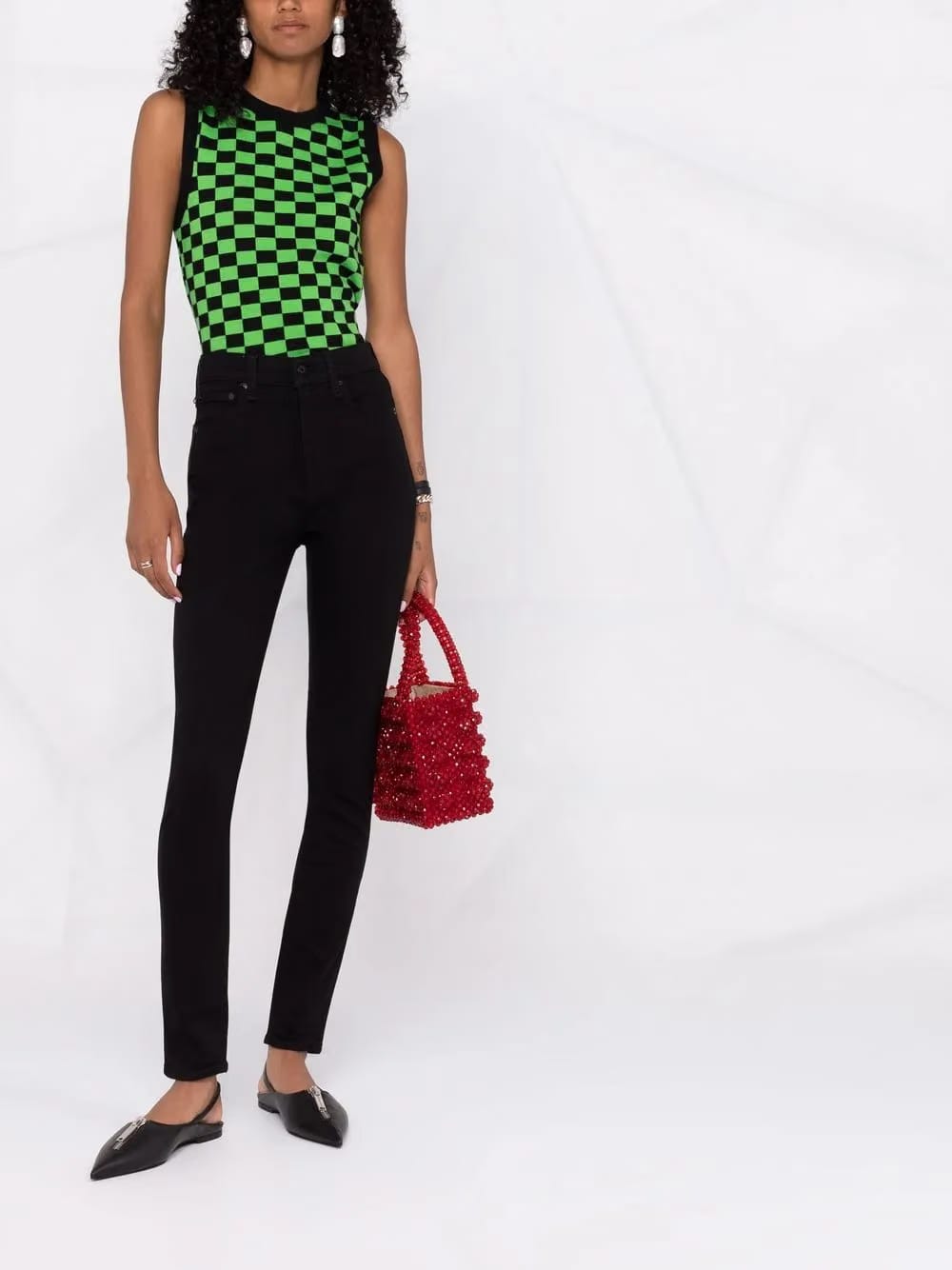 high-waisted slim fit jeans