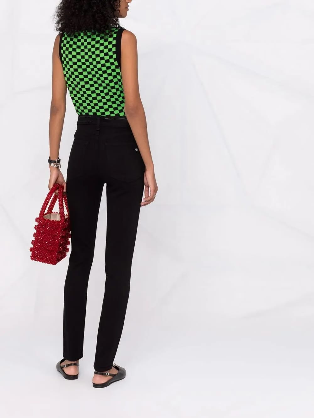 high-waisted slim fit jeans