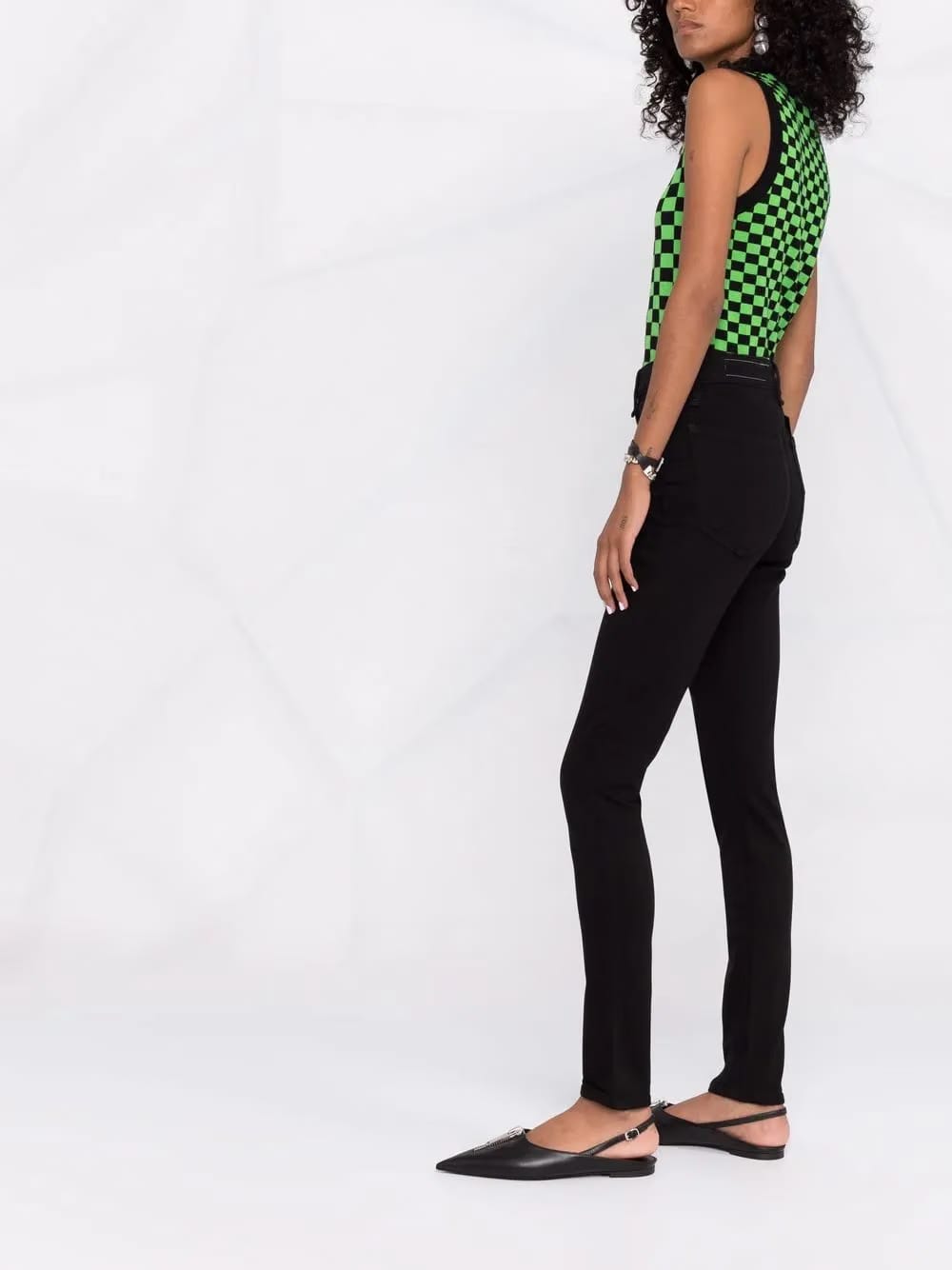 high-waisted slim fit jeans