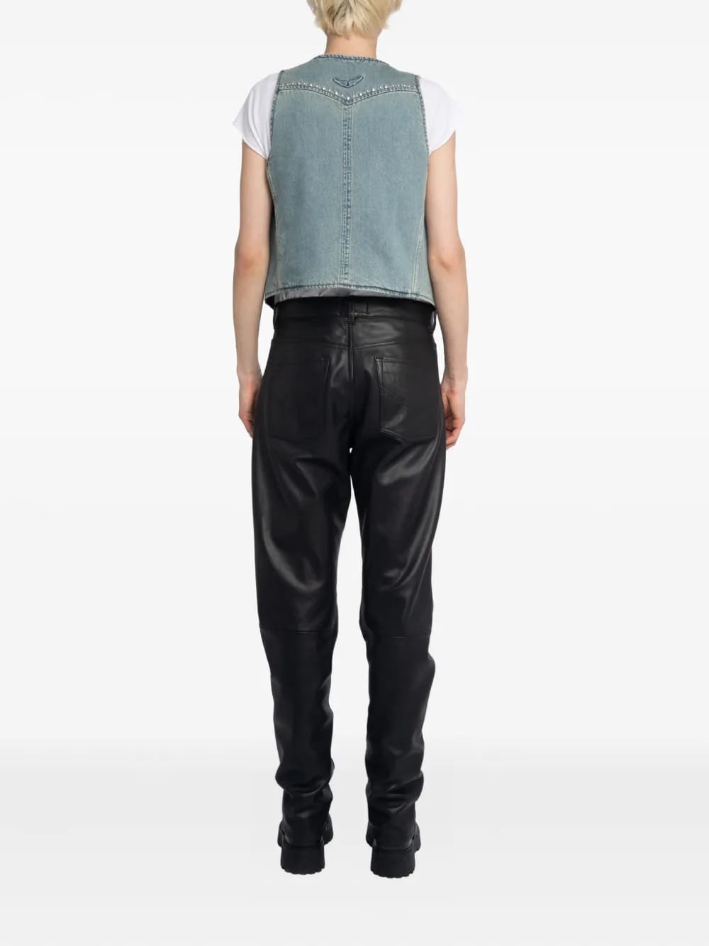 V-neck studded waistcoat