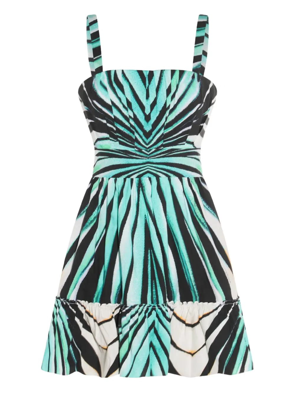zebra-print skater dress