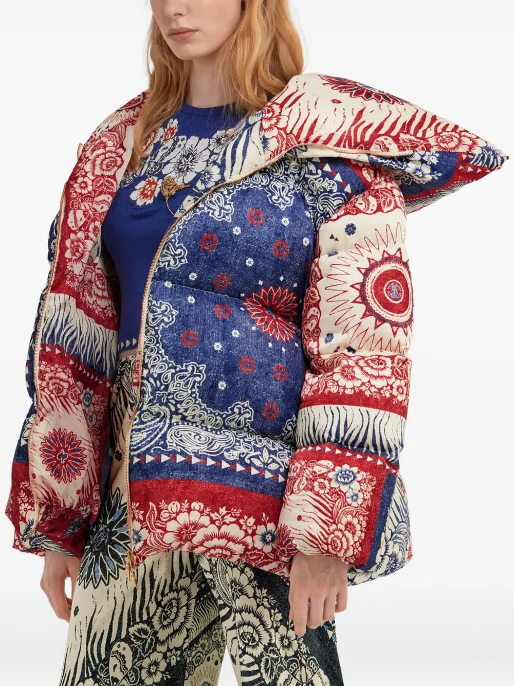 bandana-print puffer jacket