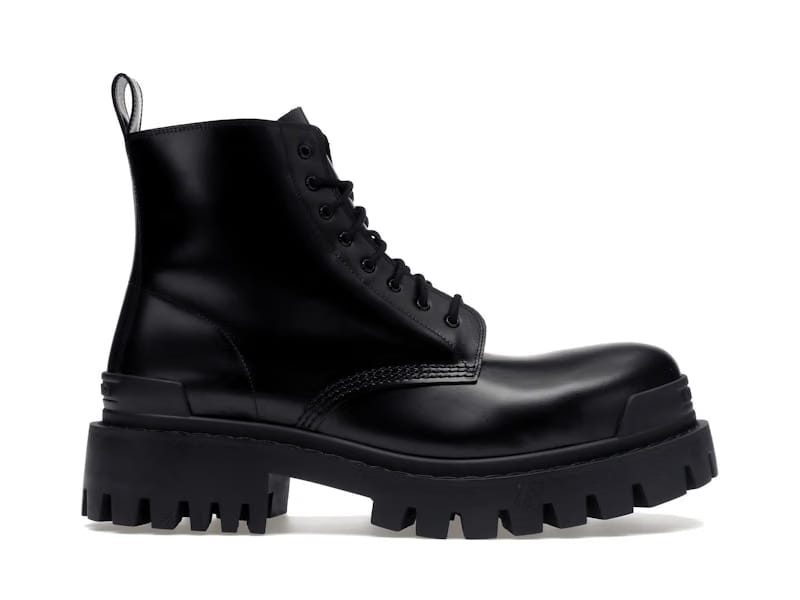 Balenciaga Strike 20mm Lace Up Boot Black