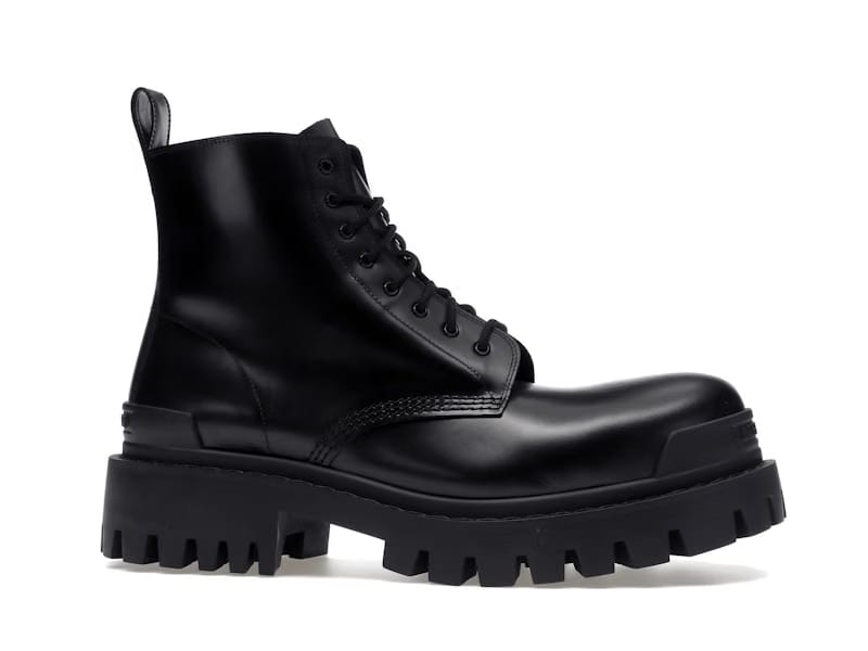 Balenciaga Strike 20mm Lace Up Boot Black