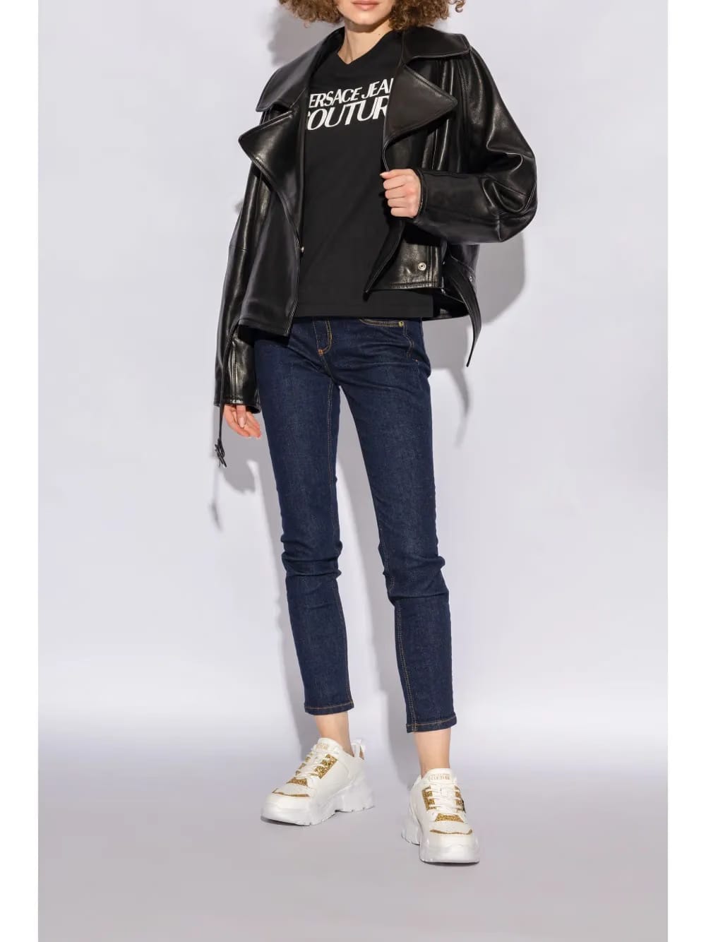 logo-patch glitter-detailing sneakers