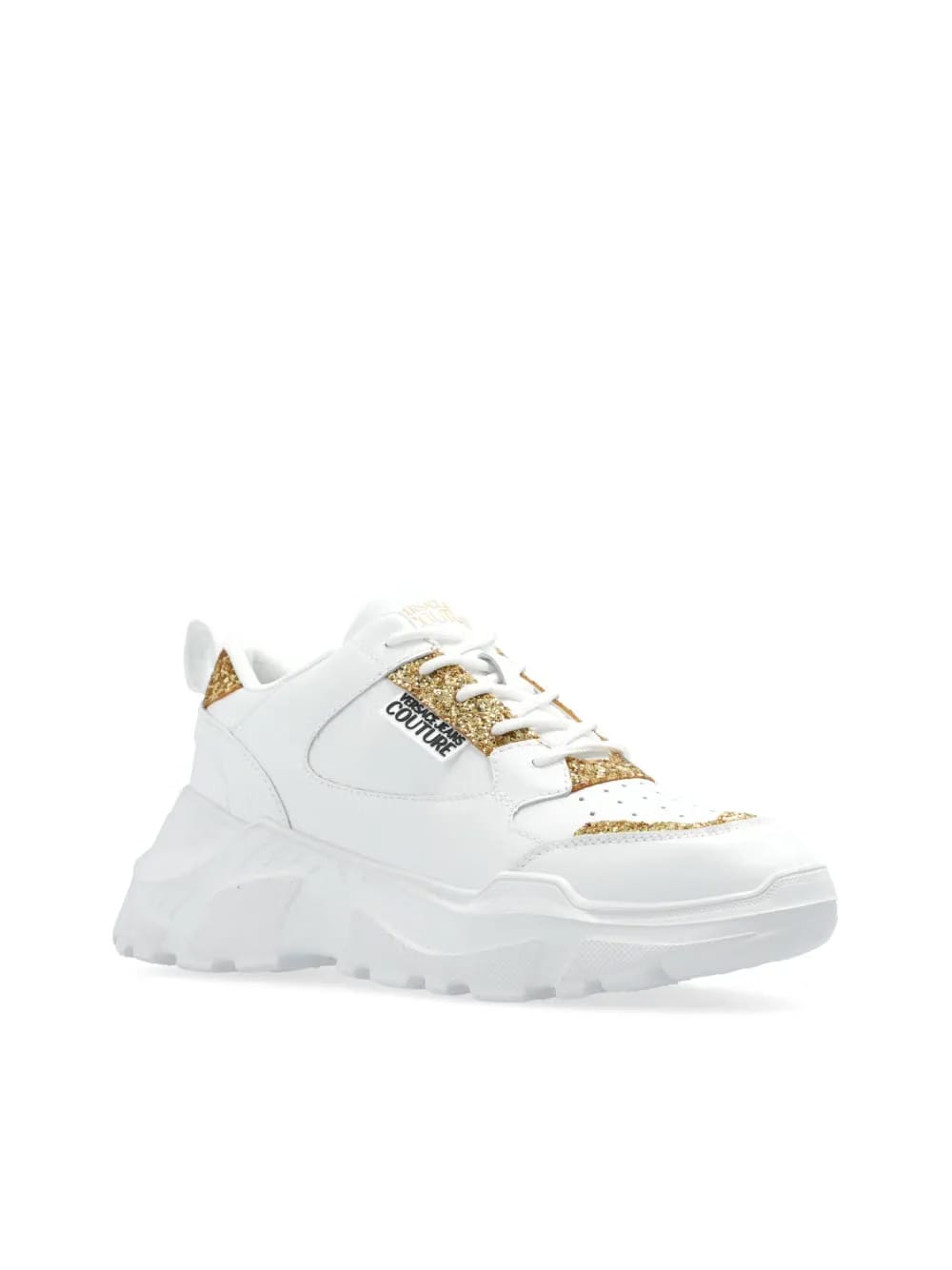 logo-patch glitter-detailing sneakers