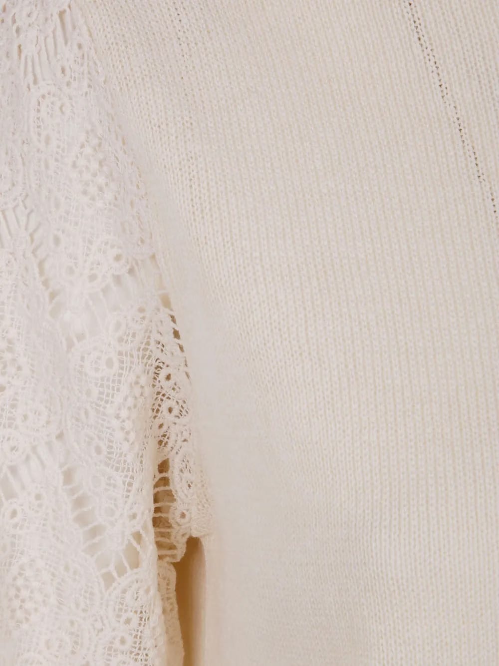 lace-sleeved blouse