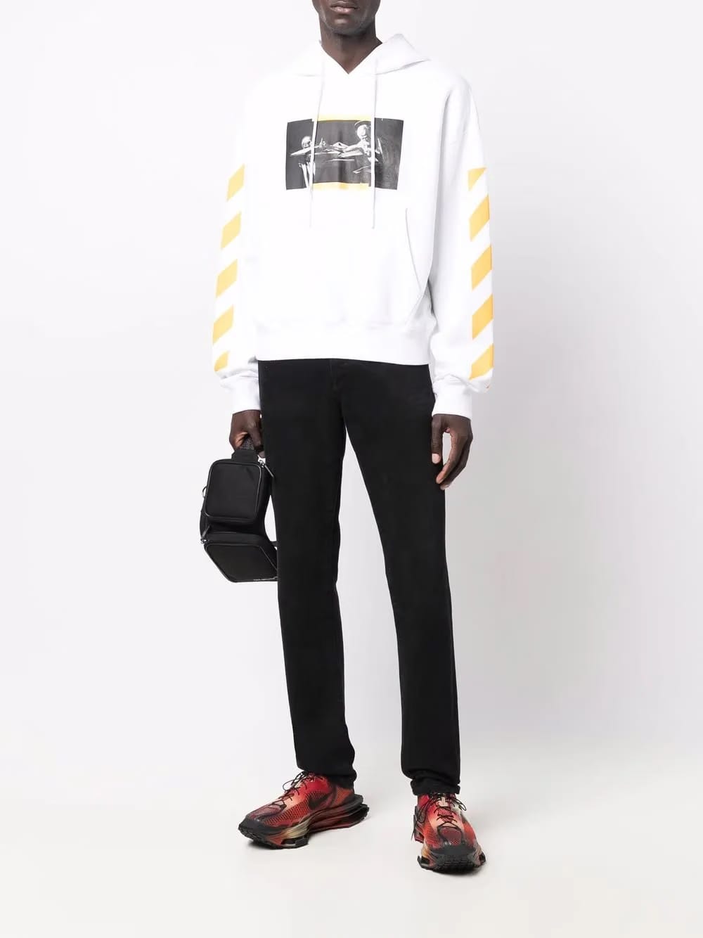 Caravaggio painting Diag-stripe Hoodie