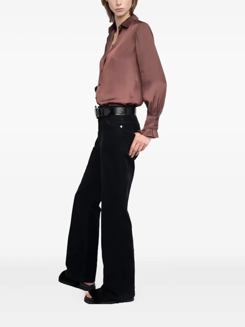 ruffled long-sleeves top