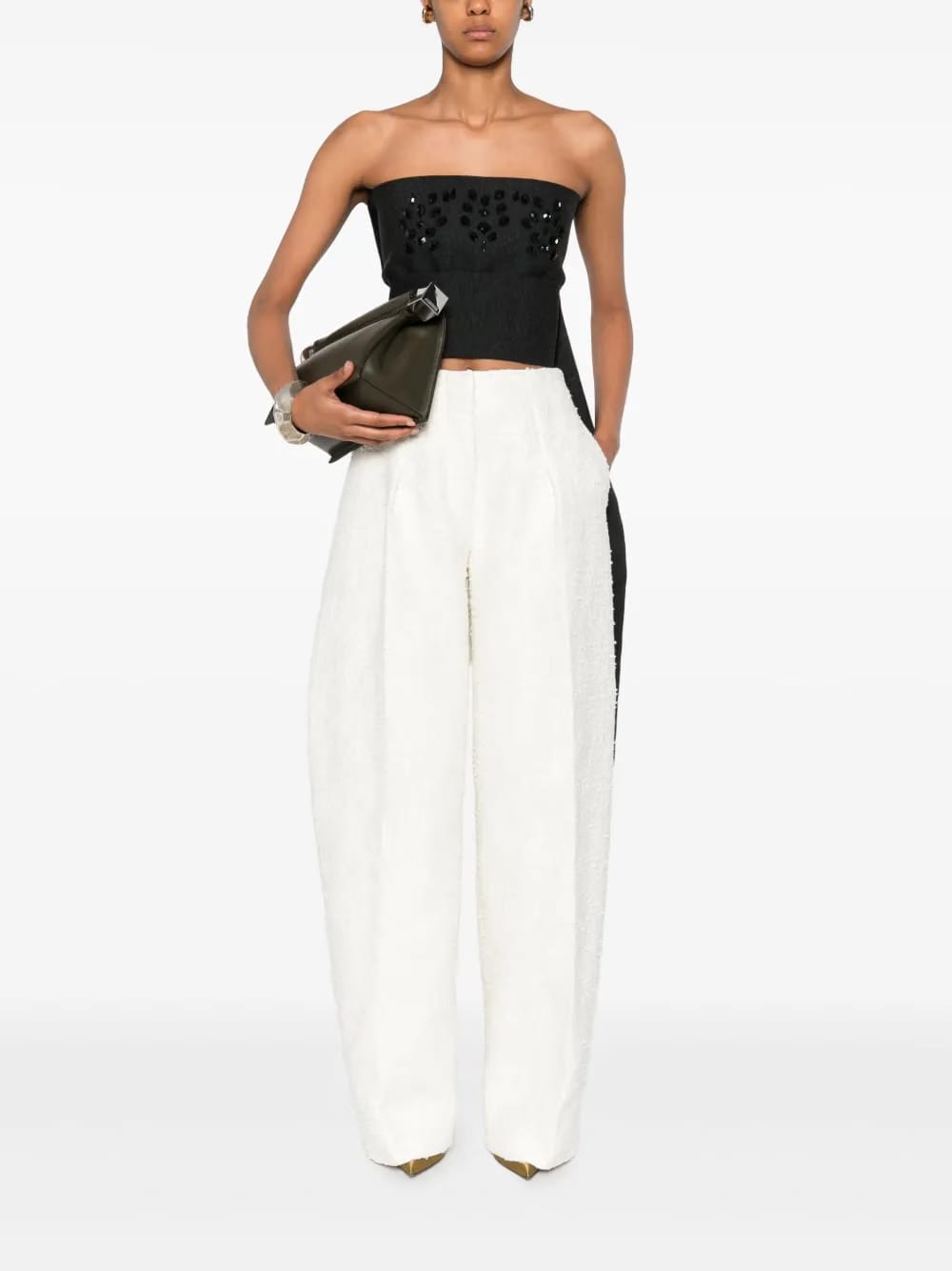 embellished wool top