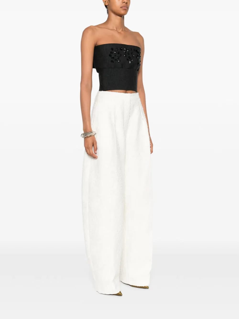 embellished wool top