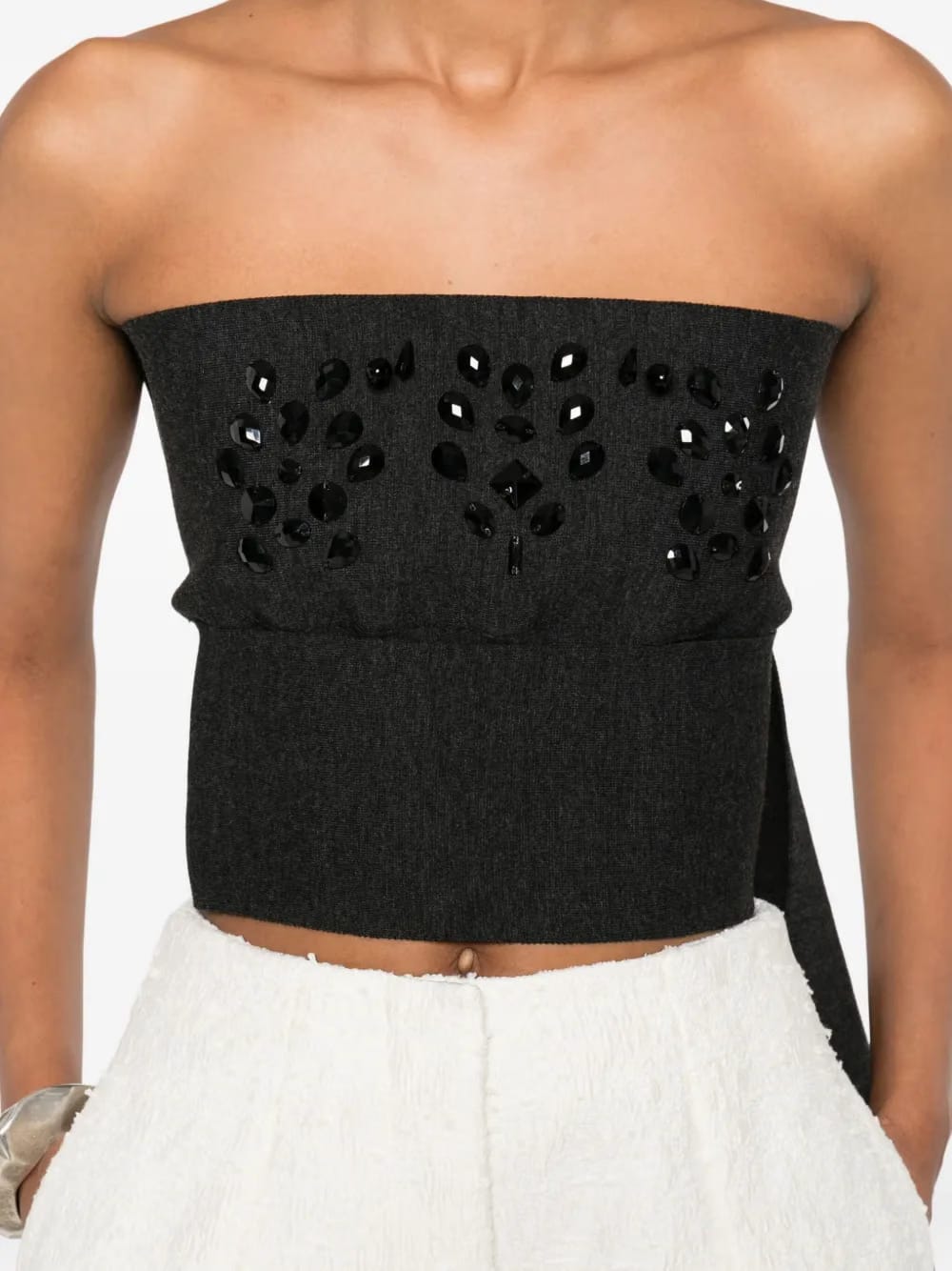 embellished wool top