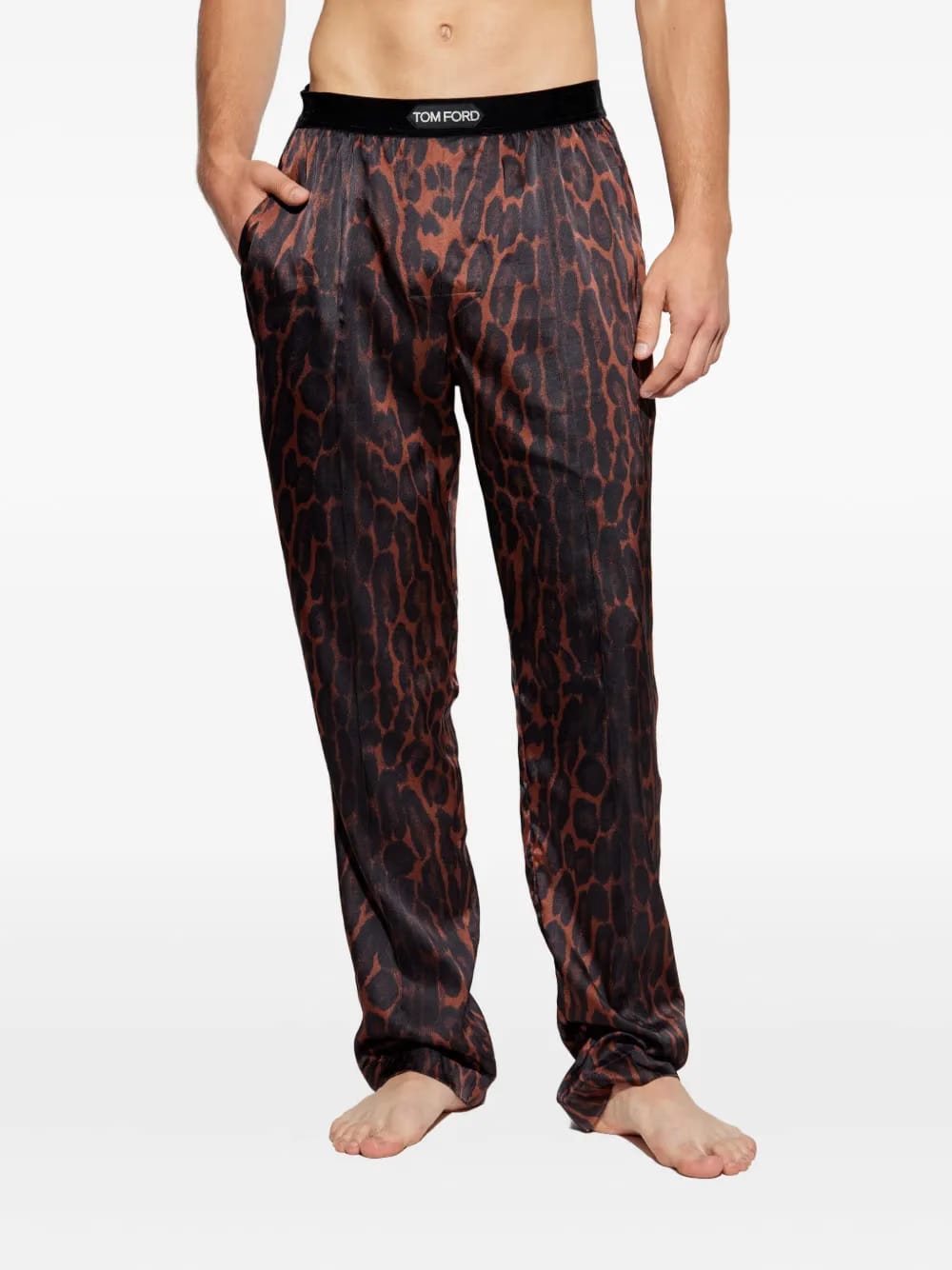 leopard-print sleep pants