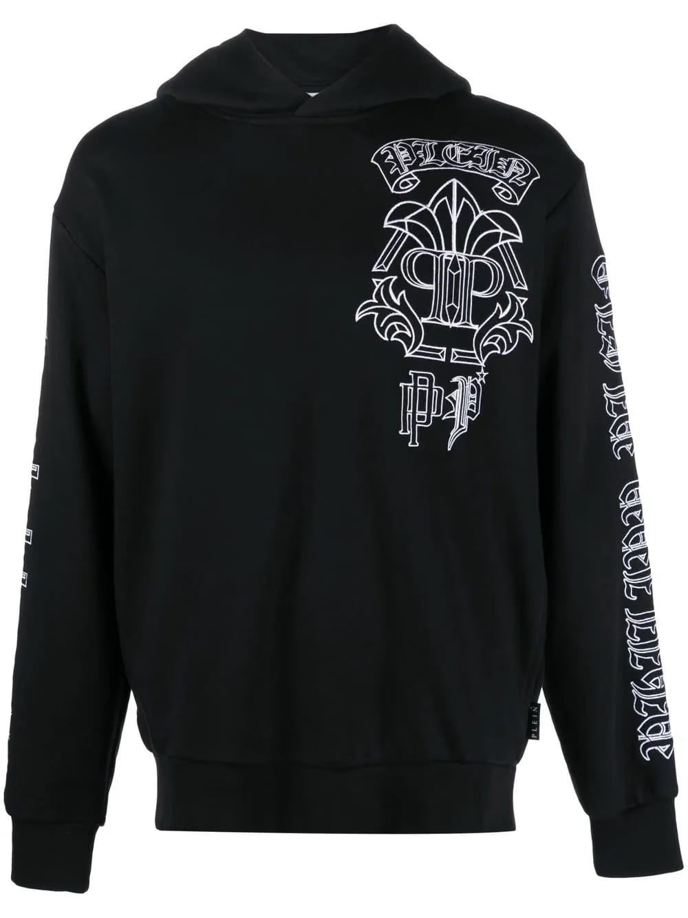 skull-print logo-embroidered Hoodie