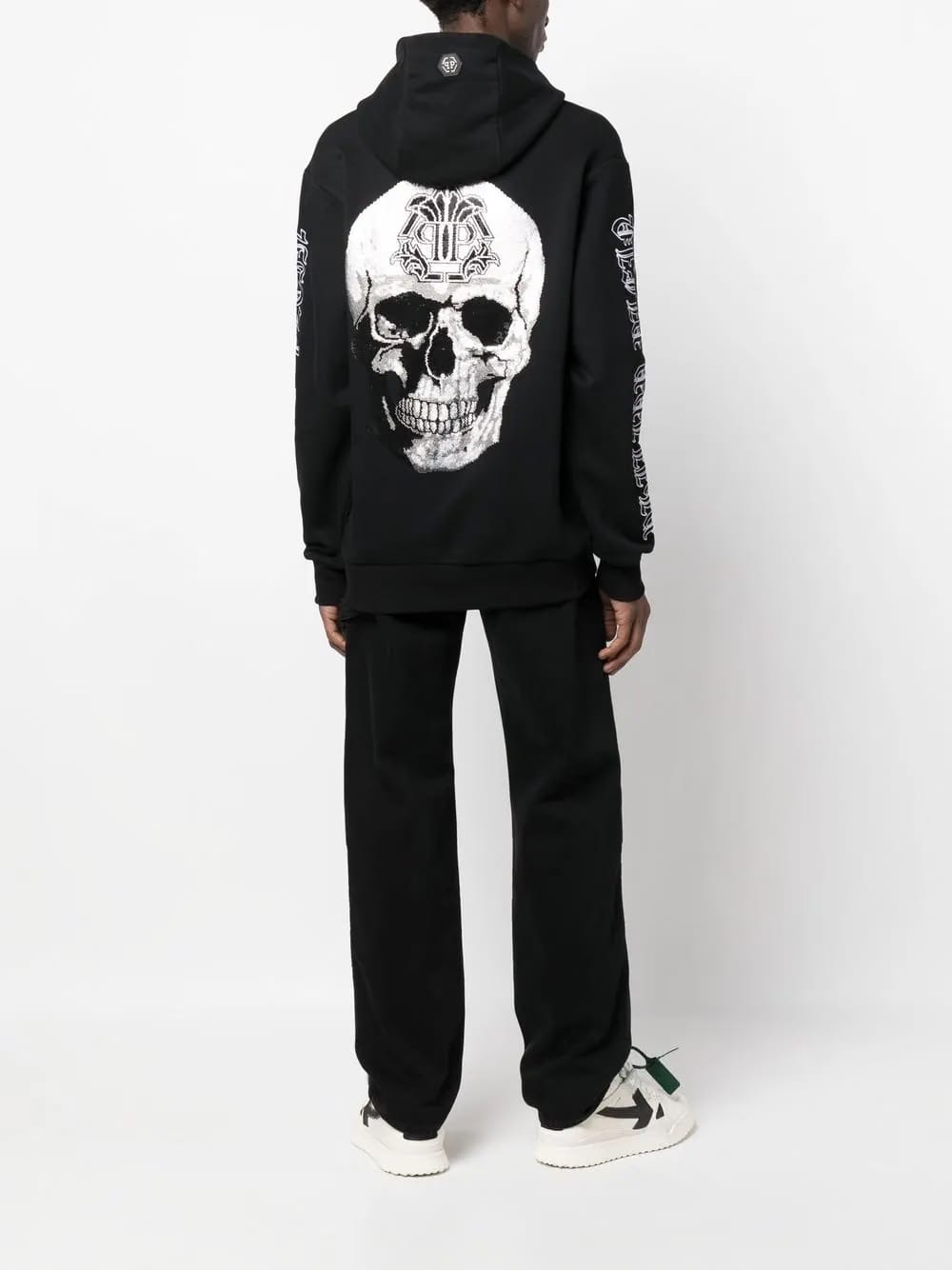 skull-print logo-embroidered Hoodie